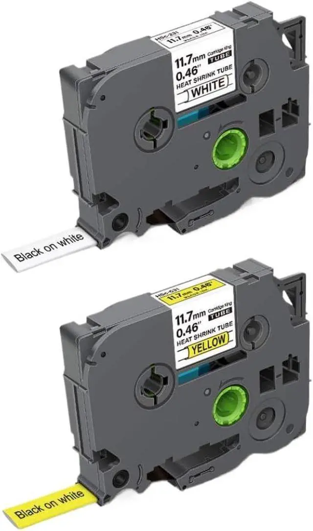 Alt view image 2 of 6 - Heat Shrink Tube Label Tape 5.8mm Black On White HSE211 HSe 211 HSe-211 Compatible with Label Maker
