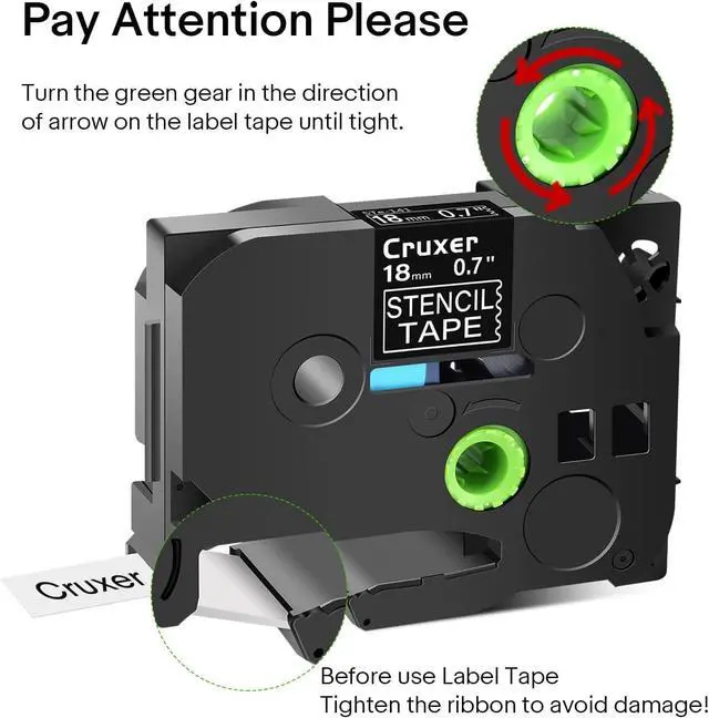 Alt view image 6 of 7 - Cruxer 5 Pack Replacement for P-Touch STe-141 ST141 ST-141 STe141 Electro-Chemical Etching Label Stencil Metal Tape 18mm 0.7 3/4" for Ptouch PT-D400 D450 E500 D600 H300 E300 P710BT 2600 2610 Makers