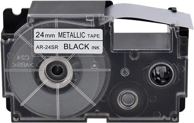 Main image of 20 X Compatible with Cassette Label Tape XR24SR XR-24SR XR-24SR2S XR24SR2S Black on Silver 24mm 1 inch x 26.2 Feet Replacement for CWL300 KL-430 KL-820 KL-7000 KL-7200 KL-8100 Label Maker