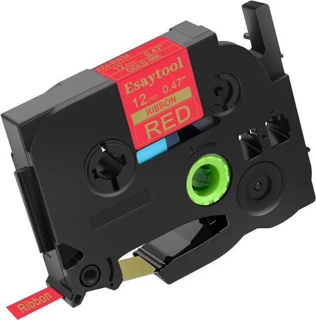 Main image of 20 X Compatible with P-Touch TZe-RW34 AZE-RW34 TZ-RW34 Gold on Red 12mm 0.47'' Laminated Label Tape Replacement for Ptouch PT-H100 PT-D200 PT-P700 PT-1000 PT-2030 Label Maker