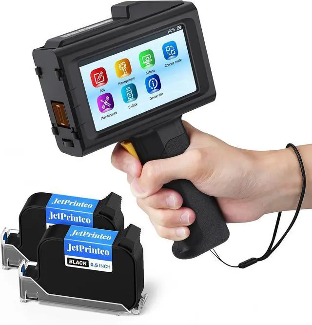 Main image of JC01 Handheld Inkjet Printer with 2 Fast Dry Black Ink for Batch Code Date Lot Number Print on Plastic Carton Wood Metal