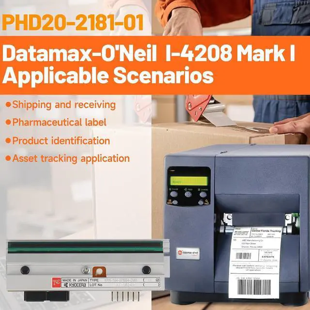 Alt view image 2 of 7 - GETPARTS PHD20-2181-01 New Printhead for Datamax-O'Neil I-4206 I-4208 I-4210 Thermal Barcode Industrial Label Printer 203dpi