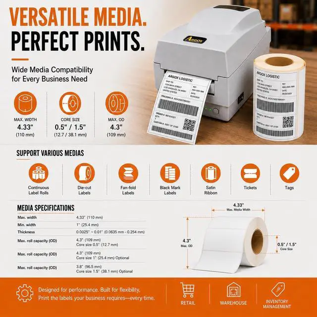 Alt view image 6 of 7 - ARGOX OS-214plus Pro 4x6 Thermal Transfer Shipping Label Printer