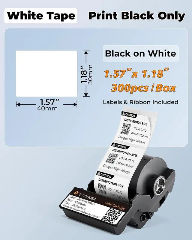 Alt view image 2 of 4 - DT5150P Printer+2 Cartridges Bundle (1.6"×2.4" White+1.6"×1.2" White)
