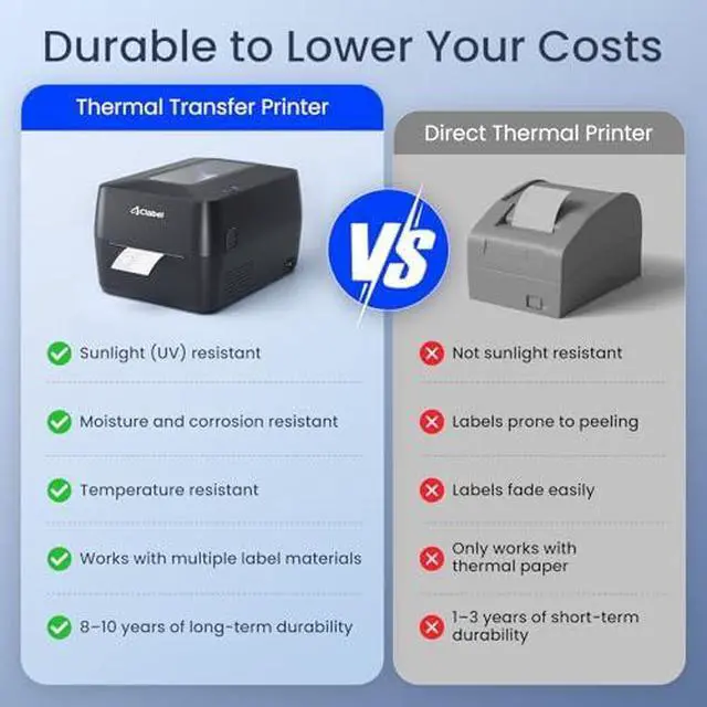 Alt view image 5 of 7 - CLABEL X1 Thermal Transfer Printer Bundle 80x60mm Silver PET Labels + Full Resin Ribbon, 6IPS 203DPI Bluetooth Asset Tag Solution for Equipment Tracking, Warehouse & Office