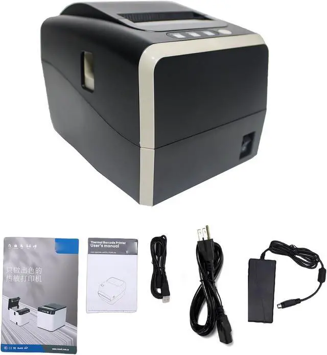 Alt view image 3 of 7 - 80mm Thermal Label Printer Desktop Thermal Receipt Printer, USB Serial Ethernet, 260mm s Auto Cutter, 1D 2D Barcode Printing for POS Retail Store Restaurant (US Plug)
