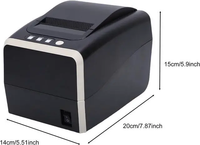 Alt view image 7 of 7 - 80mm Thermal Label Printer Desktop Thermal Receipt Printer, USB Serial Ethernet, 260mm s Auto Cutter, 1D 2D Barcode Printing for POS Retail Store Restaurant (US Plug)