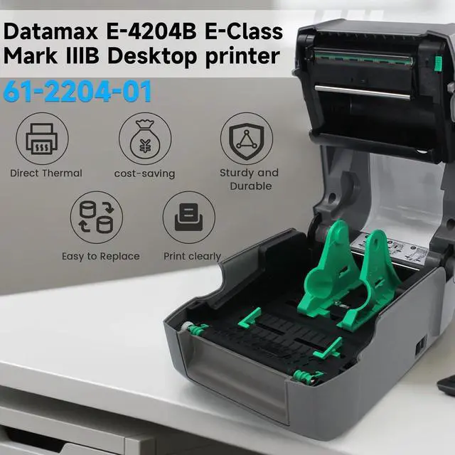 Alt view image 3 of 7 - GETPARTS EB2000JP00B00 Datamax E-Class E-4204B Mark III Basic Label Printer Model 4 IPS USB2.0 &Serial Interface, No Ribbon Required