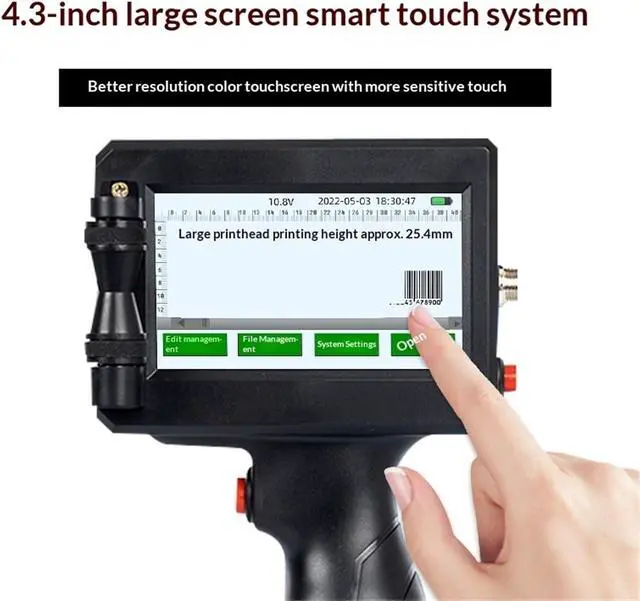 Alt view image 2 of 5 - Label Printer, Portable Label Inkjet Printer Date Text Pattern Coding Ink 25.4mm