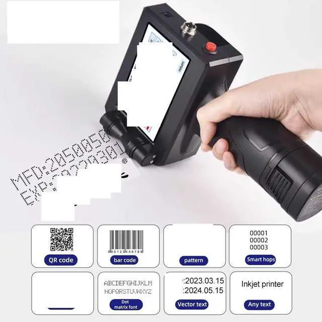 Alt view image 3 of 5 - Label Printer, Handheld Inkjet Printers Multiple Languages Portable Smart Labels Production Date Characters Code Quick Drying Ink