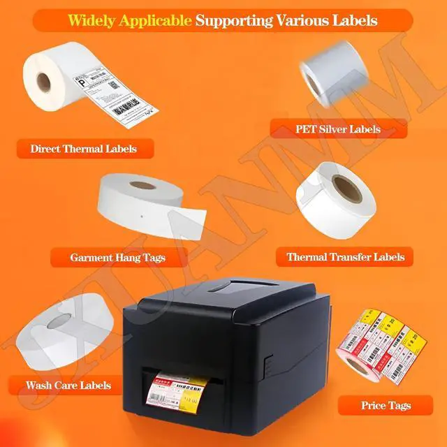 Alt view image 7 of 7 - 300DPI Thermal Garment Label Printer Desktop Gold Ribbon Foil Flower Printer Flower Wrapping Ribbon Party Banner Thermal Printer
