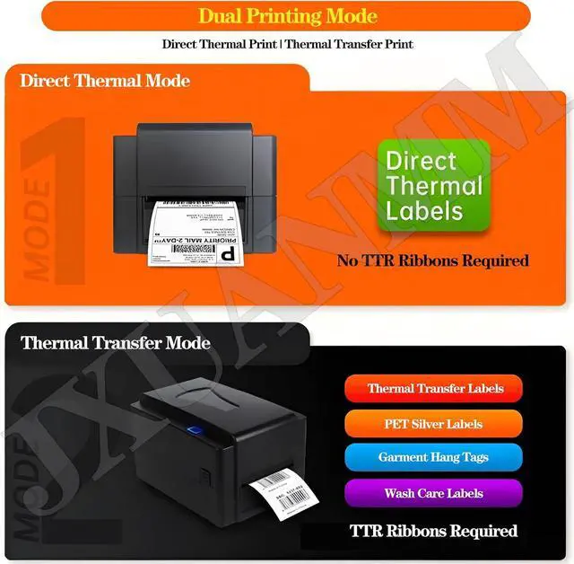 Alt view image 5 of 7 - 300DPI Thermal Garment Label Printer Desktop Gold Ribbon Foil Flower Printer Flower Wrapping Ribbon Party Banner Thermal Printer