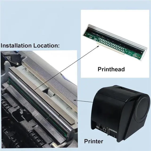 Alt view image 3 of 6 - 6145 Printhead for Toshiba IBM 6145-1TN 6145-2TC POS 203dpi Thermal Label Barcode Printer Print Head P/N:3AC00575000 Replacement Parts