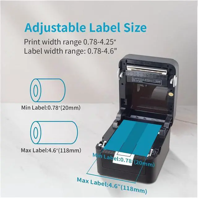 Alt view image 3 of 4 - Printer WiFi Port 4 * 6 Inch Shipping Label Printer Barcode Printer Express Post Tax Store Black White Thermal Printer