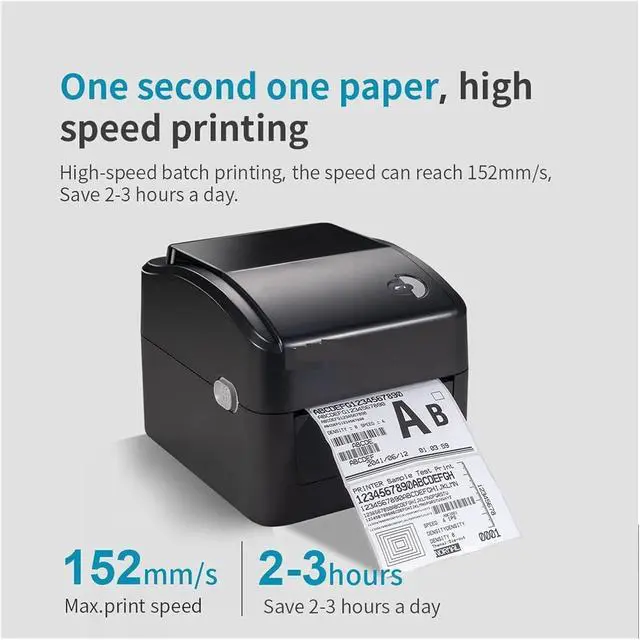 Alt view image 2 of 4 - Printer WiFi Port 4 * 6 Inch Shipping Label Printer Barcode Printer Express Post Tax Store Black White Thermal Printer