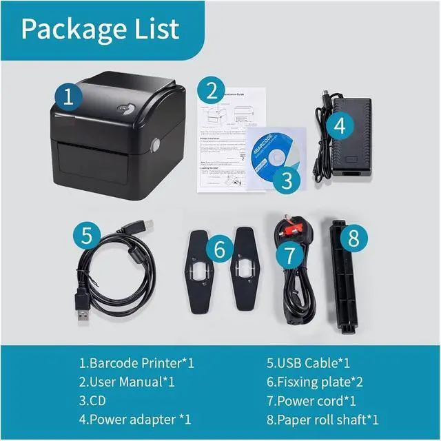 Alt view image 4 of 4 - Printer WiFi Port 4 * 6 Inch Shipping Label Printer Barcode Printer Express Post Tax Store Black White Thermal Printer