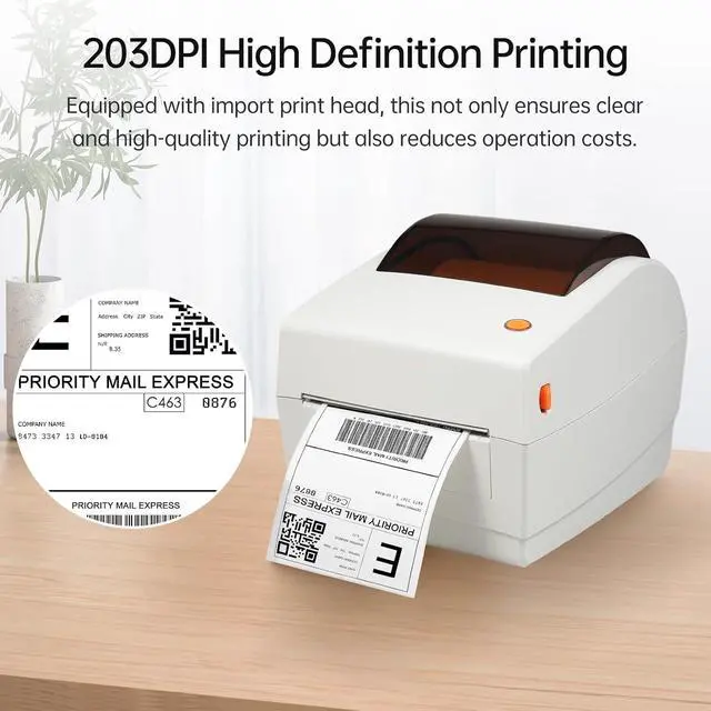 Alt view image 4 of 7 - Compact Thermal Label Printer, High Speed Desktop Label Maker with Wireless Printing, USB Connection, for Compatible with (US-2)