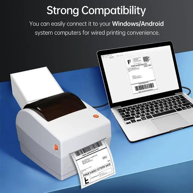 Alt view image 7 of 7 - Compact Thermal Label Printer, High Speed Desktop Label Maker with Wireless Printing, USB Connection, for Compatible with (US-2)