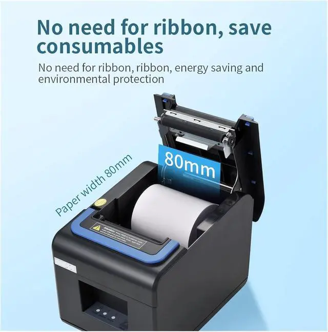 Alt view image 2 of 7 - V330M 3inch Shipping Receipt Printer 260mm/s High Speed USB LAN Interface Use for Home Office Direct Thermal Printer POS