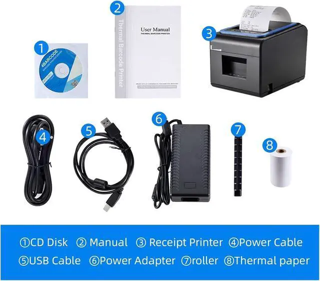 Alt view image 7 of 7 - V330M 3inch Shipping Receipt Printer 260mm/s High Speed USB LAN Interface Use for Home Office Direct Thermal Printer POS