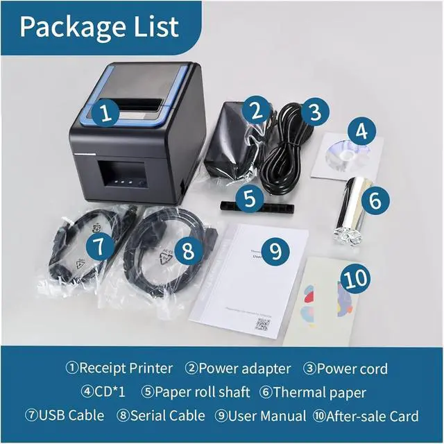 Alt view image 6 of 7 - V330M 3inch Shipping Receipt Printer 260mm/s High Speed USB LAN Interface Use for Home Office Direct Thermal Printer POS