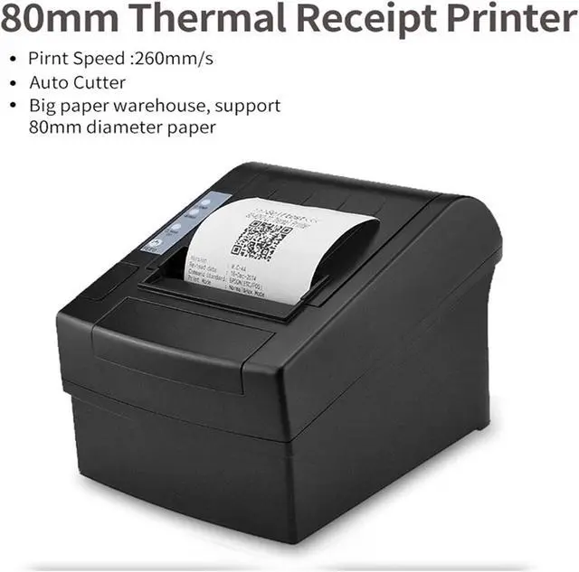 Alt view image 3 of 7 - Receipt Bill Printer 3inch 80mm Automatic 300mm/s Pos Tickets Printer USB Serial LAN Parallel Thermal Printer(USB Serial Network)
