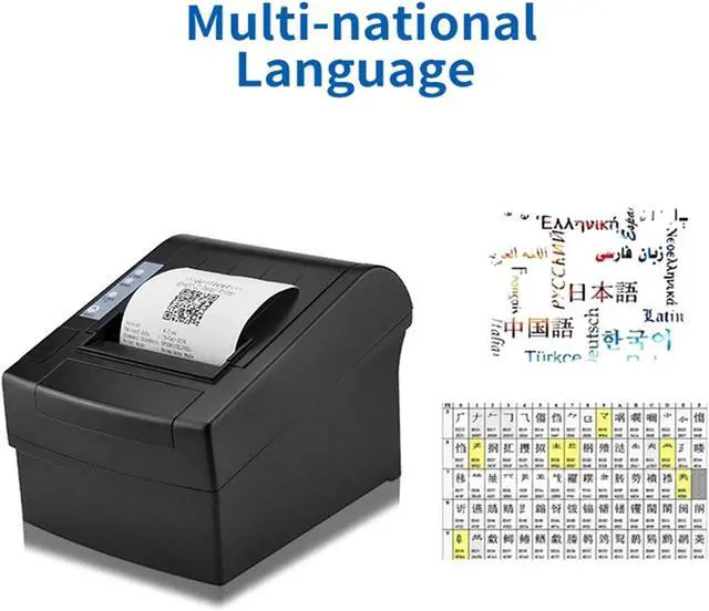 Alt view image 6 of 7 - Receipt Bill Printer 3inch 80mm Automatic 300mm/s Pos Tickets Printer USB Serial LAN Parallel Thermal Printer(USB Serial Network)