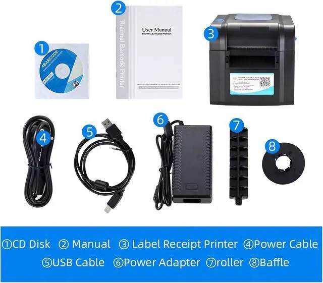 Alt view image 7 of 7 - 58IIZ Receipt Printer 58mm Small Black USB Interface Printer for Supermaket/Hospital Portable Derect Thermal Printer