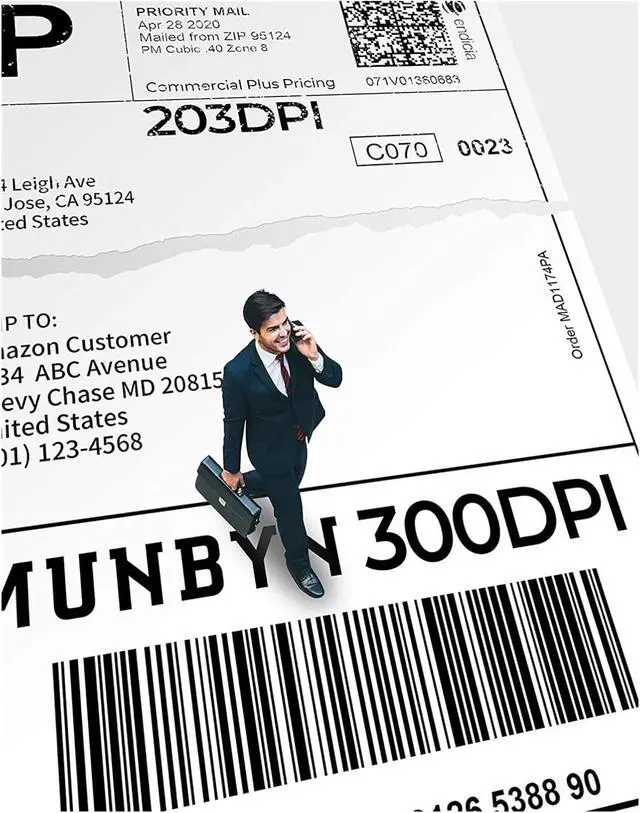 Alt view image 2 of 5 - Thermal Label Printer 300 DPI USB 4 Inches Label Printer Support Ebay Paypal Etsy Shopify Windows Mac