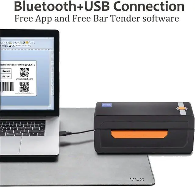 Alt view image 2 of 6 - 4 Inch Thermal Barcode Label Printer Commercial Grade High Speed Printer Compatible with USPS Barcode Printer 4x6 Printer(USB)