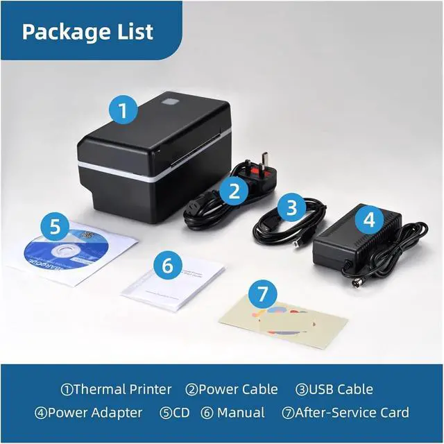 Alt view image 5 of 5 - 4 Inch Shipping Label Barcode Printer 26mm to 118mm Thermal Printer USB Port Printer Support