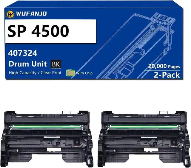 Main image of SP 4500 Drum Unit for 407324 Compatible for Ricoh SP3600DN SP3600SF SP3610SF SP4510dn SP4510SF Printer, High-Yield 20,000 Pages (2-Pack)