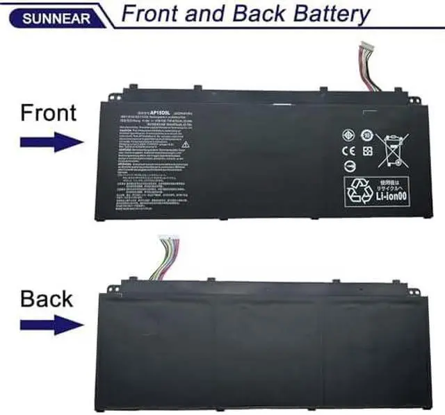 Alt view image 3 of 6 - AP15O5L Acer Laptop Battery Replacement for Acer Chromebook R13 CB5-312T Aspire S13 S5-371 Acer Swift 5 SF514-51 SF515-51T Predator Triton 700 PT715-51 Spin 5 SP513-52N SP513-52NP AP1505L