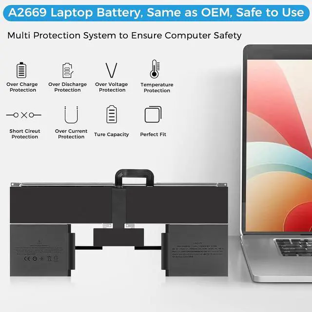 Alt view image 4 of 7 - A2681 Battery,A2669 Battery Replacement for MacBook Air 13" A2681(M2,2022) A3113(M3,2024) (Upgraded High Performance 11.54V 52.6Wh 4561mAh)