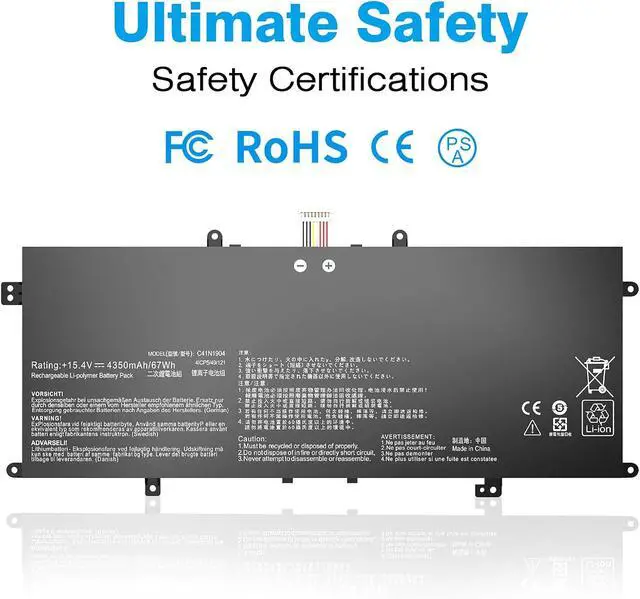 Alt view image 2 of 7 - C41N1904 C41N1904-1 Battery Compatible with ASUS ZenBook 14 UX425JA UX425UA UX425EA UX425IA UM425IA 13 BX325JA UM325UA UM325SA UX325UA UX325SA UX325EA UX325JA UX371EA UX362FA UX363JA UX363EA