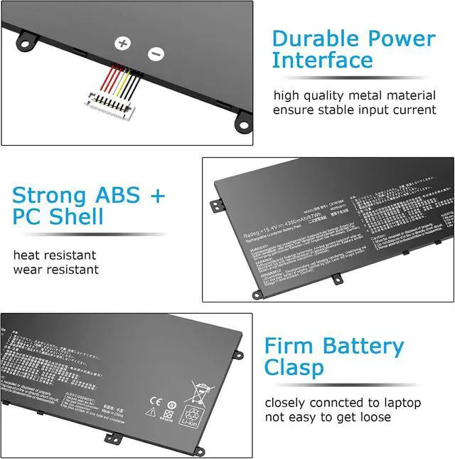 Alt view image 6 of 7 - C41N1904 C41N1904-1 Battery Compatible with ASUS ZenBook 14 UX425JA UX425UA UX425EA UX425IA UM425IA 13 BX325JA UM325UA UM325SA UX325UA UX325SA UX325EA UX325JA UX371EA UX362FA UX363JA UX363EA