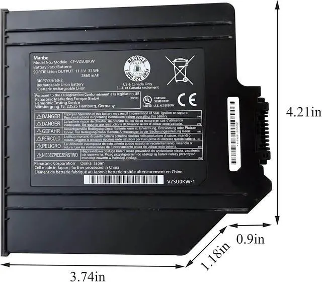 Alt view image 3 of 7 - CF-VZSU0KW 11.1V 32Wh 2860mAh Laptop Battery CF-VZSUOKW