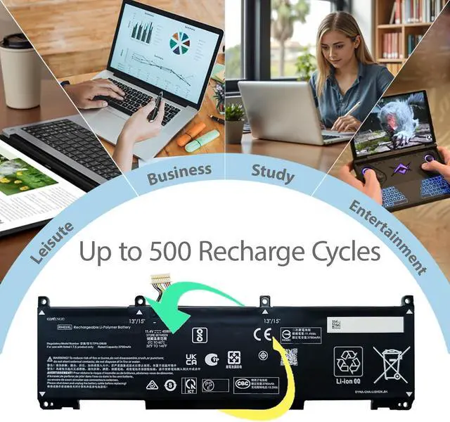 Alt view image 7 of 7 - RH03XL M02027-005 Laptop Battery Replacement for HP ProBook 430 440 445 450 455 630 640 650 G8 G9 G10 EliteBook 645 650 655 G9 G10 Series M01524-541 RHO3XL M01524-AC1 M75017-171