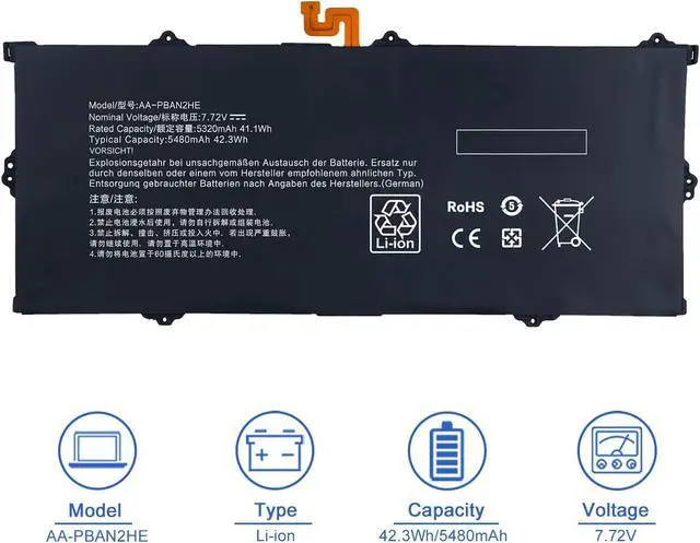 Alt view image 2 of 6 - JOTACT AA-PBAN2HE 42.3Wh Laptop Battery Compatible with Samsung Galaxy Book Go 340XDA NP340XLA-KA4US NP340XLA-KA12US XE340XDA-KA3US-RB NP340XLA-KA2CA XE340XDA-KA1US XE340XDA-KA3 XE340XDA-ka1it Series