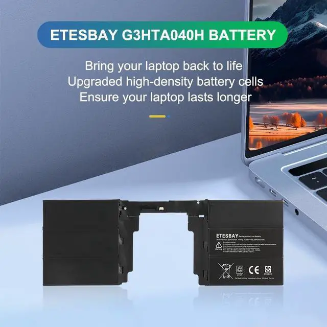 Alt view image 2 of 6 - G3HTA040H G3HTA041H Keyboard Battery Replacement for Microsoft Surface Book 2 (15-Inch, Model 1793) Performance Base Series Laptop 11.36V 62.2Wh