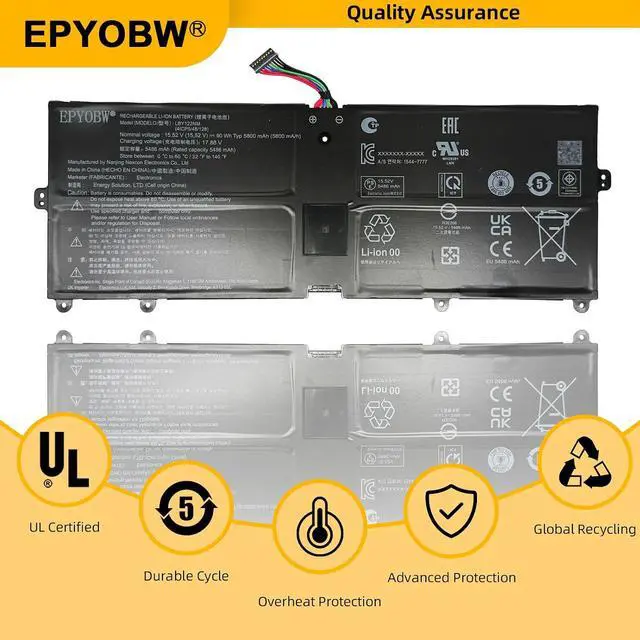 Alt view image 5 of 7 - LBY122NM Laptop Battery 90Wh 5800mAh 15.52V Compatible with LG Gram 16Z90R LBY122CM LBY122NM 17Z90Q Series
