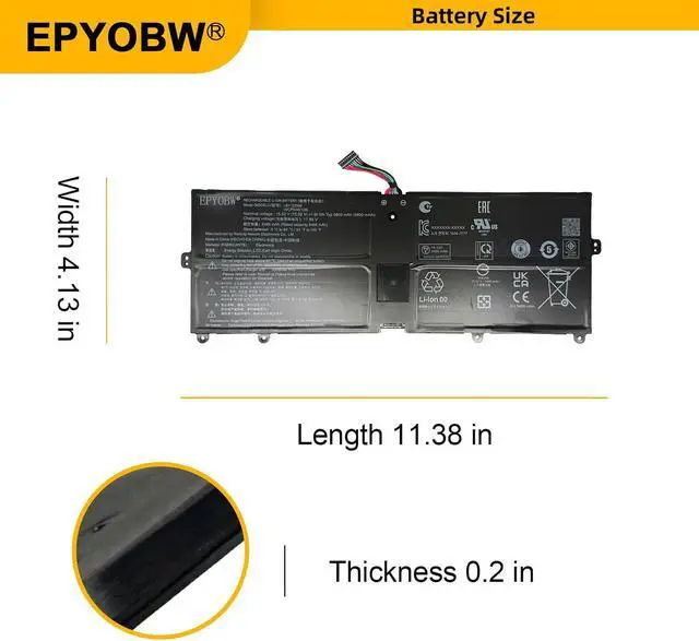 Alt view image 7 of 7 - LBY122NM Laptop Battery 90Wh 5800mAh 15.52V Compatible with LG Gram 16Z90R LBY122CM LBY122NM 17Z90Q Series