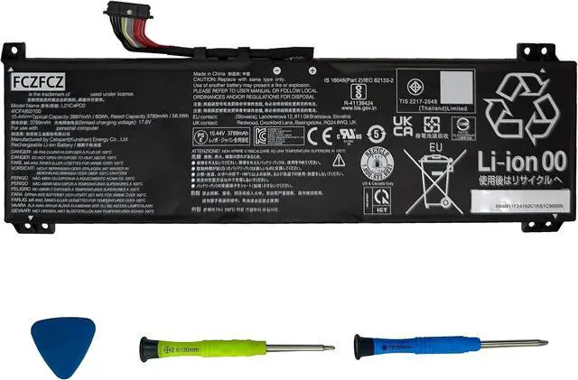 Main image of L21C4PC0 Replacement for Lenovo Legion 5-15IAH7 5-15ARH7 5-15ARH7H 5-15IAH7H 5-15ARP8 5-15APH9 5-15IRX9 / IdeaPad Gaming 3-15IAH7 Series L21D4PC0 L21M4PC0 L21M4PC1 L21L4PC0 15.44V 60Wh 4-Cell