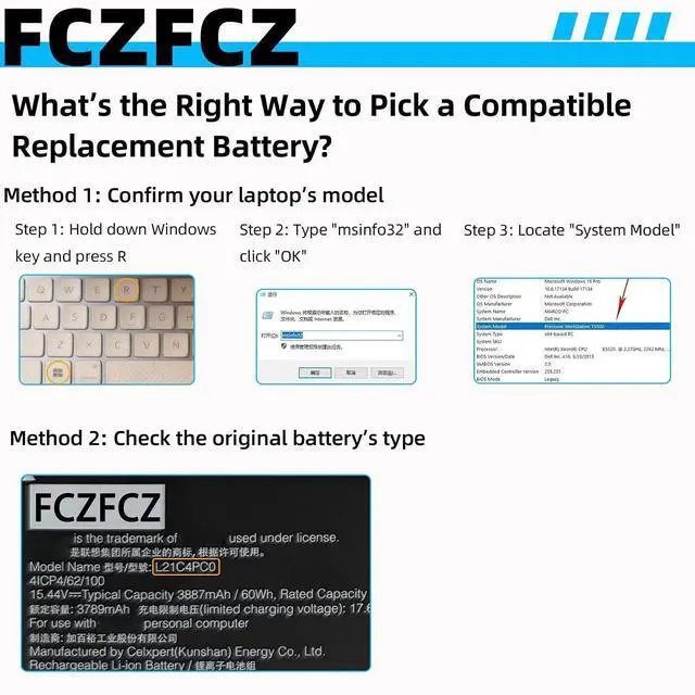 Alt view image 2 of 6 - L21C4PC0 Replacement for Lenovo Legion 5-15IAH7 5-15ARH7 5-15ARH7H 5-15IAH7H 5-15ARP8 5-15APH9 5-15IRX9 / IdeaPad Gaming 3-15IAH7 Series L21D4PC0 L21M4PC0 L21M4PC1 L21L4PC0 15.44V 60Wh 4-Cell