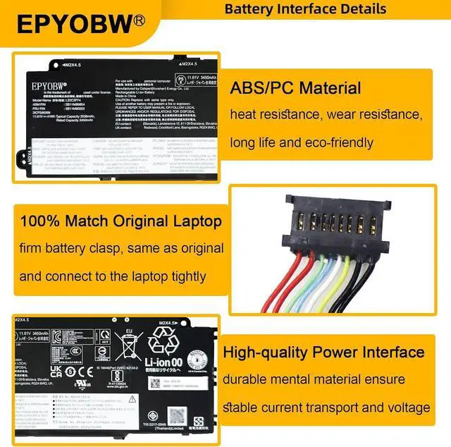Alt view image 4 of 6 - L22C3P74 Laptop Battery 41Wh Series L22D3P76 L22M3P76