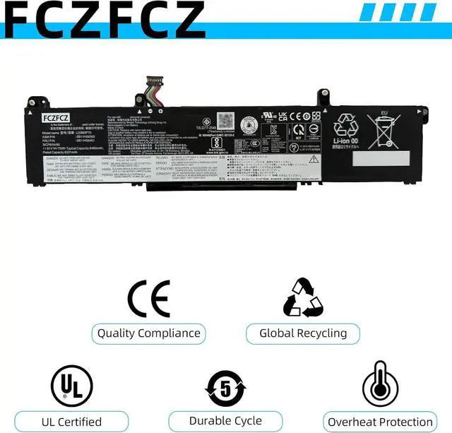 Alt view image 6 of 7 - L23M3P73 Battery 75Wh 6460mAh Replacement for Lenovo ThinkPad P14s Gen 5 21G2 21G3 / P16s Gen 3 21KS 21KT Series SB11H56302 5B11H56401 L23D3P74 5B11H56402 11.61V 3-Cell