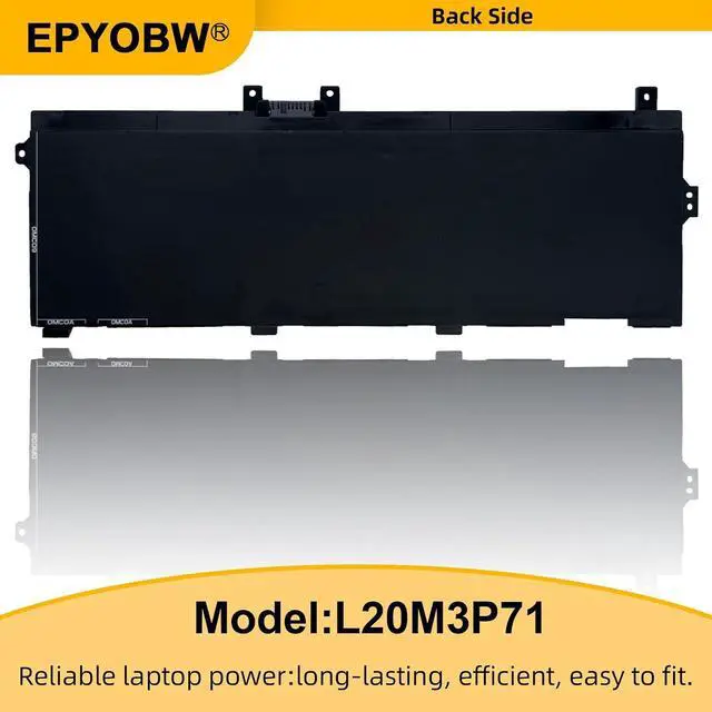 Alt view image 6 of 6 - L20M3P71 Laptop Battery 52.9Wh 4570mAh 11.58V Compatible with Lenovo ThinkPad X13 Yoga Gen 2/3 / ThinkPad P16 Gen 1 Series SB11A13105 5B11A13107 L20L3P71 L20C3P71