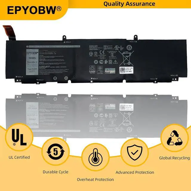 Alt view image 5 of 6 - 5XJ6R Laptop Battery 56Wh 4667mAh XG4K6 03324J 01RR3 001RR3 F8CPG