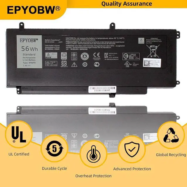 Alt view image 6 of 7 - 4P8PH Laptop Battery 56Wh G05H0 0G05H0 OPXR51 D2VF9