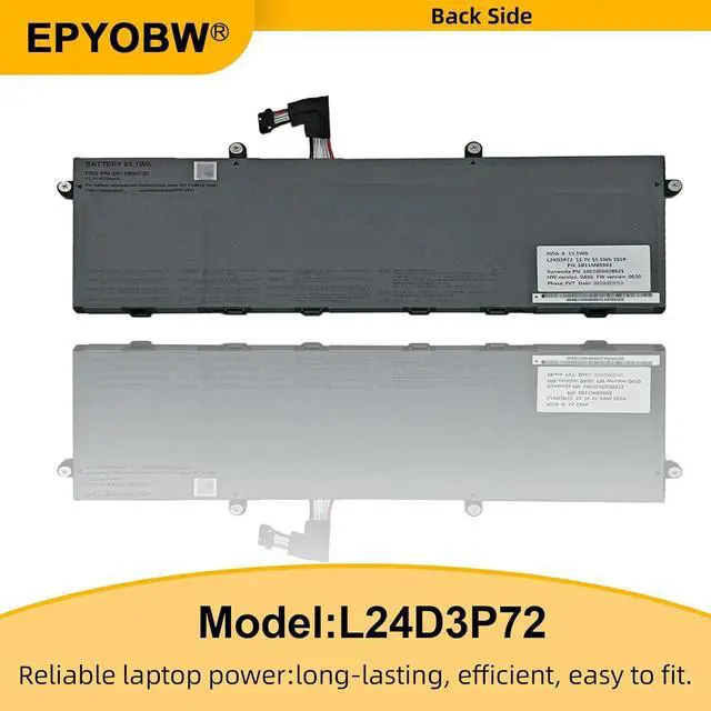 Alt view image 6 of 6 - L24D3P72 Laptop Battery 55.1Wh SB11M89902 5B11M90101 L24B3P71
